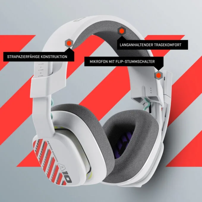 ASTRO A10 Gen 2 Wired Gaming Headset - White - 3.5mm Jack, Closed-Back, Boom Mic, Multi-Platform — image 5