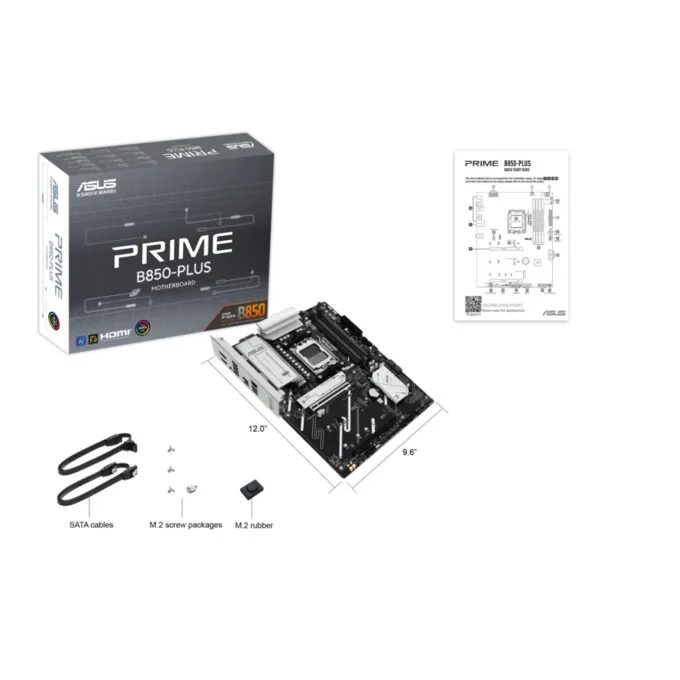 ASUS PRIME B850-PLUS CSM (AM5) - ATX DDR5 Motherboard, 4x DIMM 256GB, 3x M.2, 2.5Gb LAN, RGB, Black — image 6
