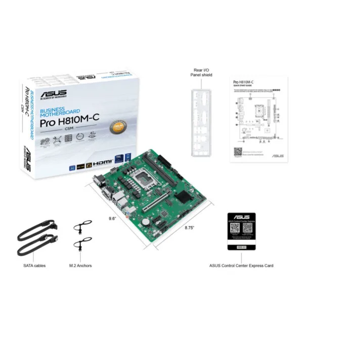 ASUS PRO H810M-C CSM - LGA 1851 Micro-ATX Motherboard, DDR5, 2x M.2, 4x SATA, 128GB Max — image 7