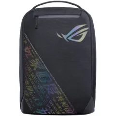 ASUS ROG Backpack BP1501G - Holographic Edition, Black/Grey, Fits 17-inch Laptops, Water-Repellent