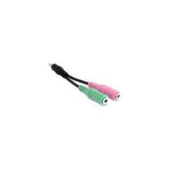 Audio Klinke 3.5mm 4Pol. to 2x Klink 3.5mm Micro + Headset OMTP (ST - BU) Delock