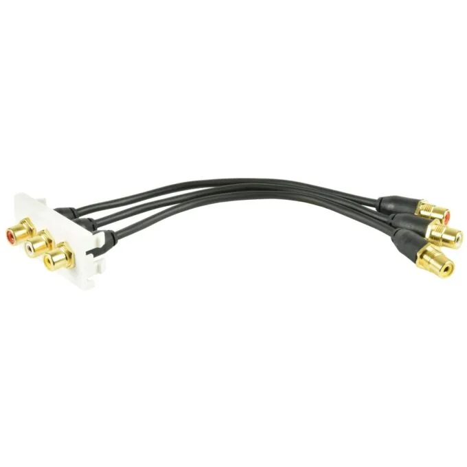 AV:Link Wall Plate Module - 122.555UK - Wall Plate Module 3RCA Audio-Video — image 2