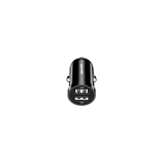 Awei C-707 Car Charger - Dual USB, Fast Charge, Black — image 2