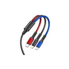 Awei CL-971 3-in-1 Fast Charging Cable - 2.4A, Lightning/Micro-USB/USB-C, 1.2m, Metal Connectors