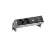 BACHMANN DESK2 2xSchutzkontakt USB A&C USB Charger 22W 0.2m GST18 INOX