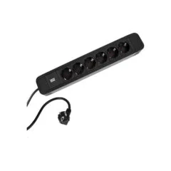 BACHMANN PRIMO2 Steckdosenleiste 6x Schutzkontakt Aluminium schwarz 2m
