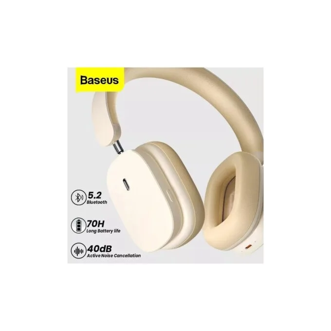 Baseus Bowie - H1 - Noise Cancelling Wireless Headphones White — image 2