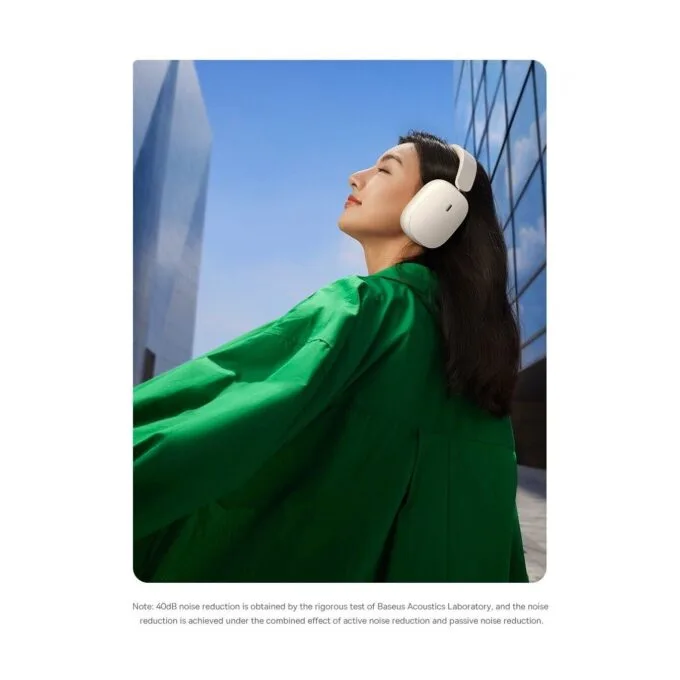 Baseus Bowie - H1 - Noise Cancelling Wireless Headphones White — image 7