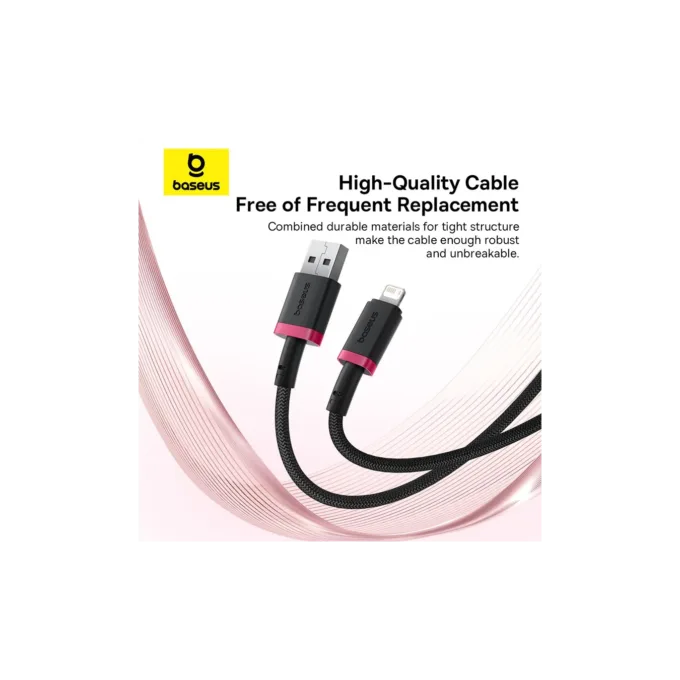 Baseus Cable - Lightning to USB-A, Dura Series, Braided, 1.0m, Black-Red — image 3