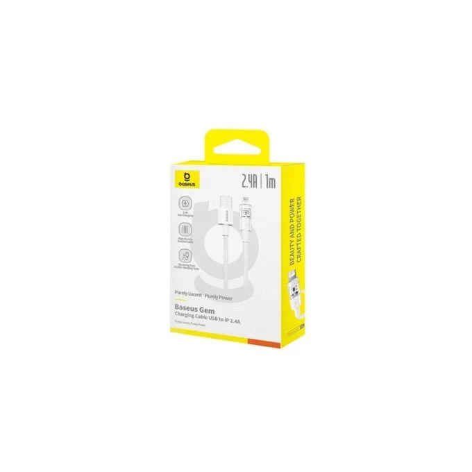 Baseus Cable Lightning to USB-A Gem Series - 1m Moon White — image 2