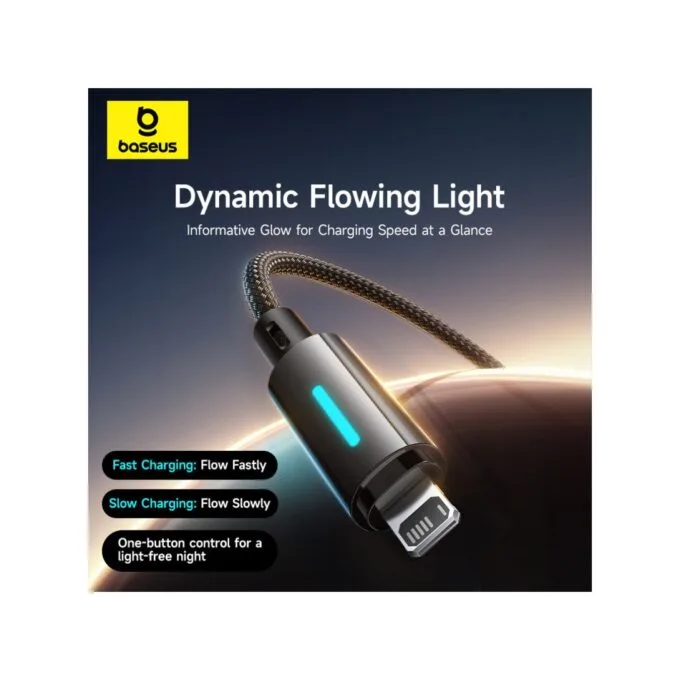 Baseus Cable Lightning to USB-A Lit Button Series - 1m - Cosmic Black — image 4