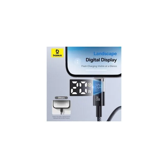 Baseus Cable Lightning to USB-C Display 2 Series Braided 20W 1.0m Black - Lightning to USB-C, Braided, 20W, 1.0m, Black — image 3