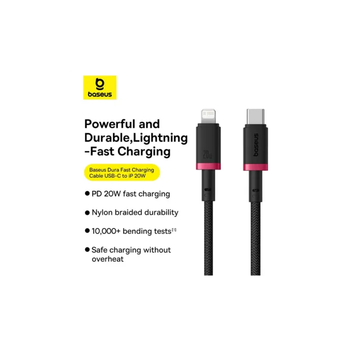 Baseus Cable Lightning to USB-C Dura Series - Braided 2.0m Black — image 3