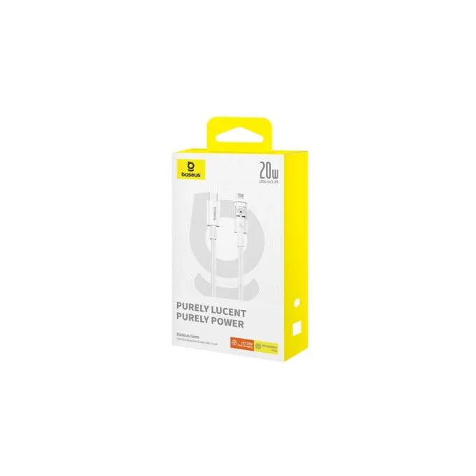 Baseus Cable Lightning to USB-C Gem Series - 1.0m - 20W - White — image 7