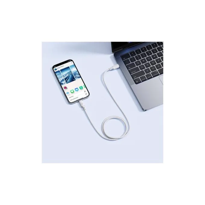 Baseus Cable Silky Series - Lightning to USB-C - 2.0m - White — image 6