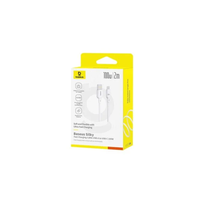 Baseus Cable USB-C to USB-C Silky Series - 2.0m - 100W - White — image 6