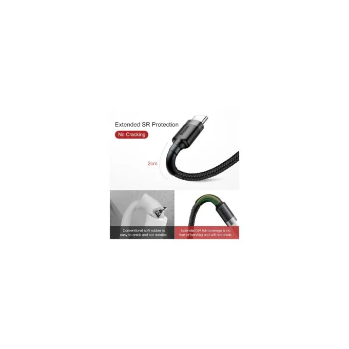 Baseus Cafule Braided USB-A to USB-C Cable 2.0A 2.0m Grey — image 12