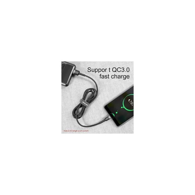 Baseus Cafule Braided USB-A to USB-C Cable 2.0A 2.0m Grey — image 8