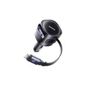 Baseus Car Charger 60W Enjoyment with Retractable Cables (C+C) Black - 60W, Retractable Cables, Black