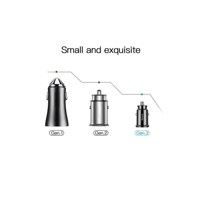 Baseus Car Charger - CCALL-ML02 - Grain Car Charger 3.1A White — image 3