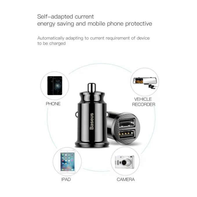 Baseus Car Charger - CCALL-ML02 - Grain Car Charger 3.1A White — image 6