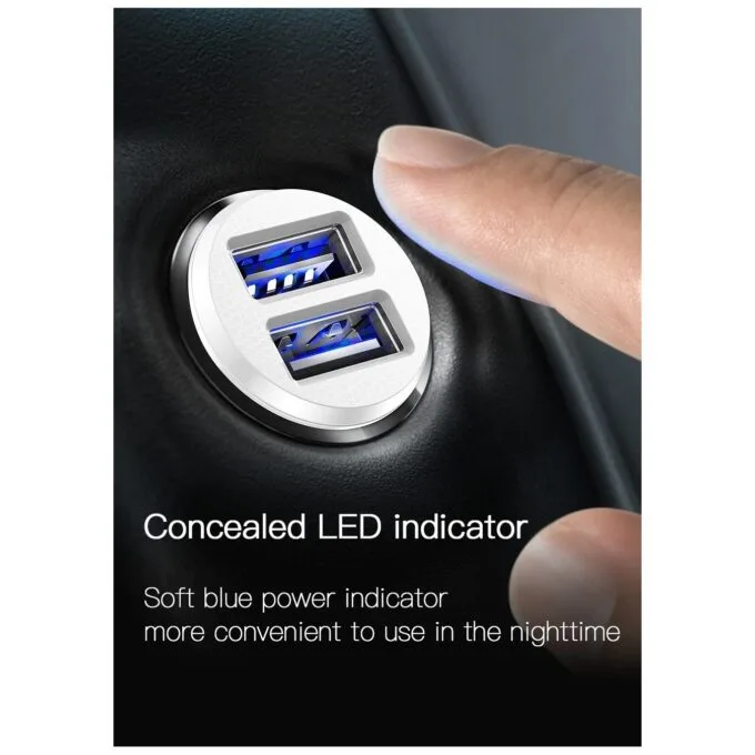 Baseus Car Charger - CCALL-ML02 - Grain Car Charger 3.1A White — image 7