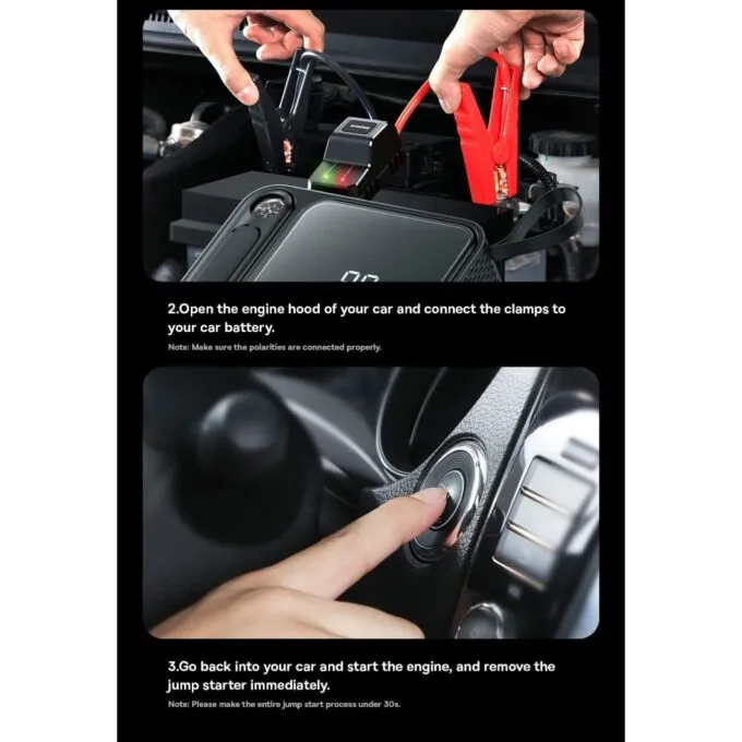 Baseus Car Jump Start Booster & Powerbank - 26800maH 3000A — image 3