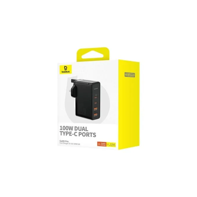 Baseus Charger Wall - 100W 2xUSB-C 2xUSB-A UK+100W USB-C Cable Black — image 9