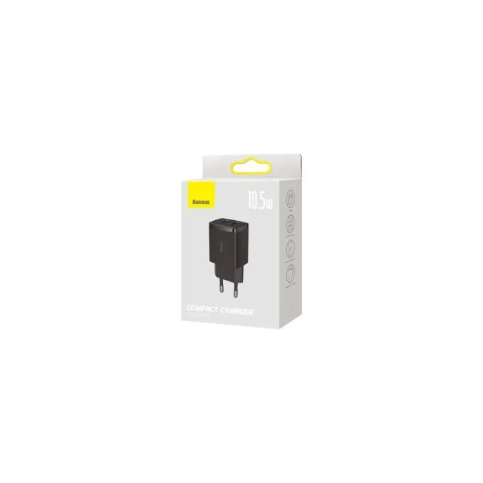Baseus Charger Wall - 10.5W, 2xUSB-A, EU, Black — image 6