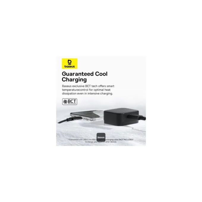 Baseus Charger - Wall 20W USB-C PALM Series UK Black — image 7