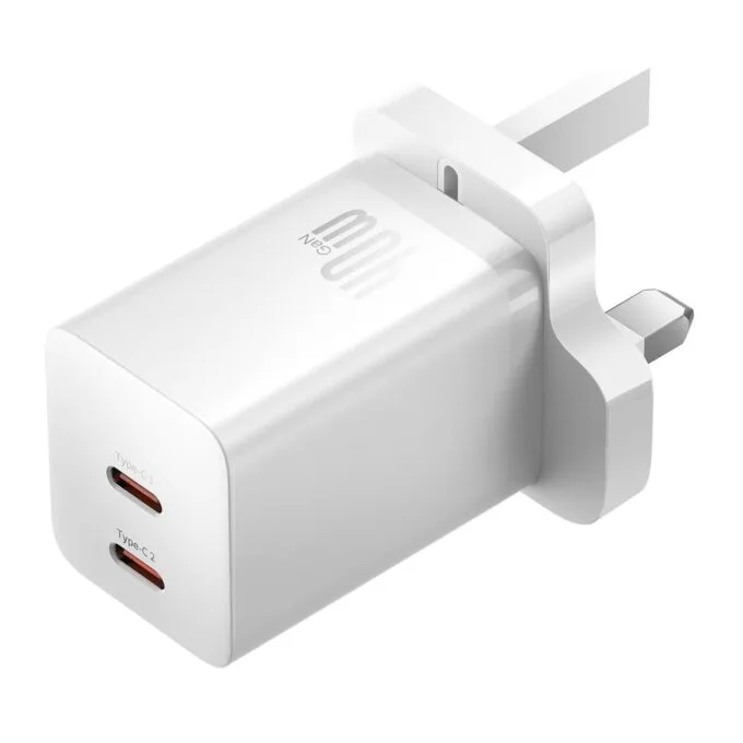 Baseus Charger Wall 40W USB-Cx2 UK MINI White - GaN5 - 40W USB-Cx2 UK MINI White — image 1