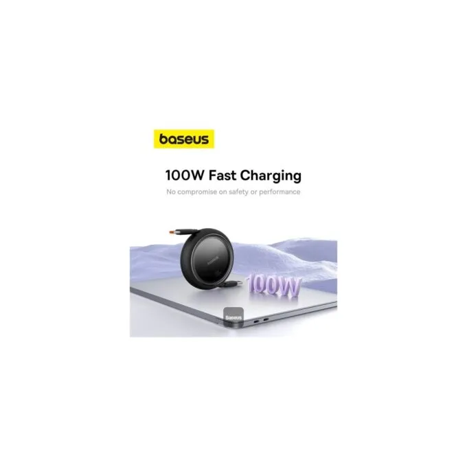 Baseus Free2Draw Mini Retractable USB-C to USB-C Cable 100W 1m Black — image 4