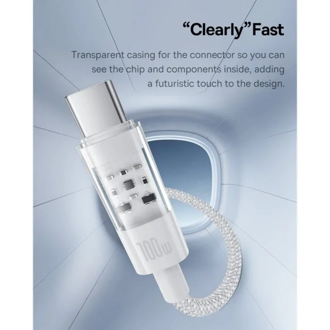 Baseus Gem Series USB-C to USB-C Cable 100W 2.0m White — image 4