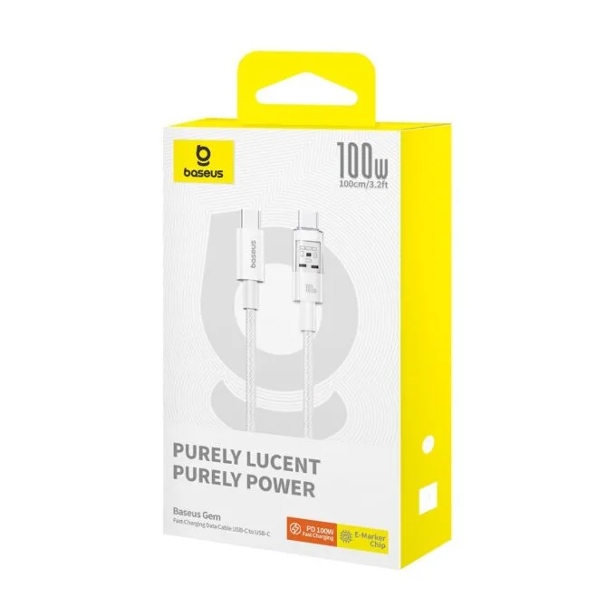 Baseus Gem Series USB-C to USB-C Cable 100W 2.0m White — image 7