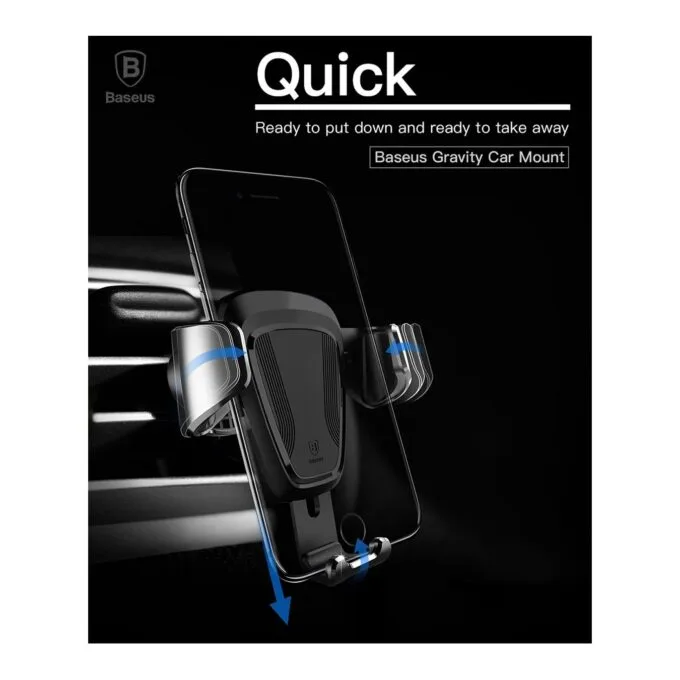 Baseus Gravity Car Mount AirVent Black - SUYL-01 - AirVent Black — image 2