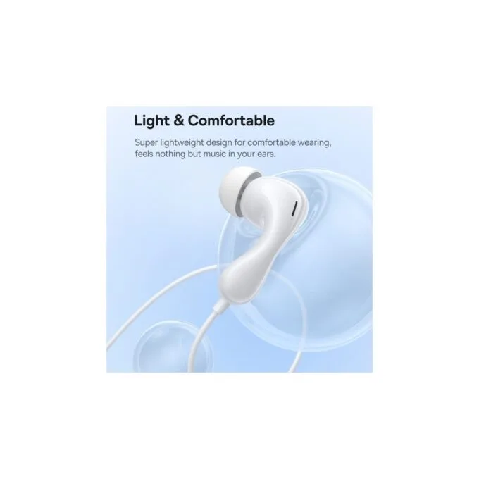 Baseus Headphones - HZ20 - In Ear Wired 3.5mm HiRes White — image 4