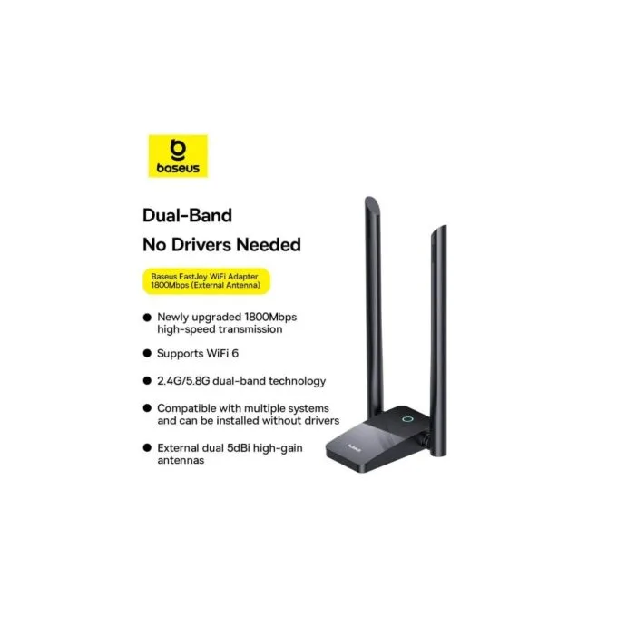 Baseus IT WiFi Adapter - 1800Mbps External Antenna FastJoy — image 8