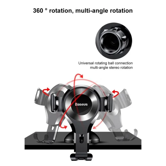 Baseus Osculum Type Gravity Dashboard Car Mount - SUYL-XP0S - Osculum Type Gravity Dashboard Car Mount Black — image 12