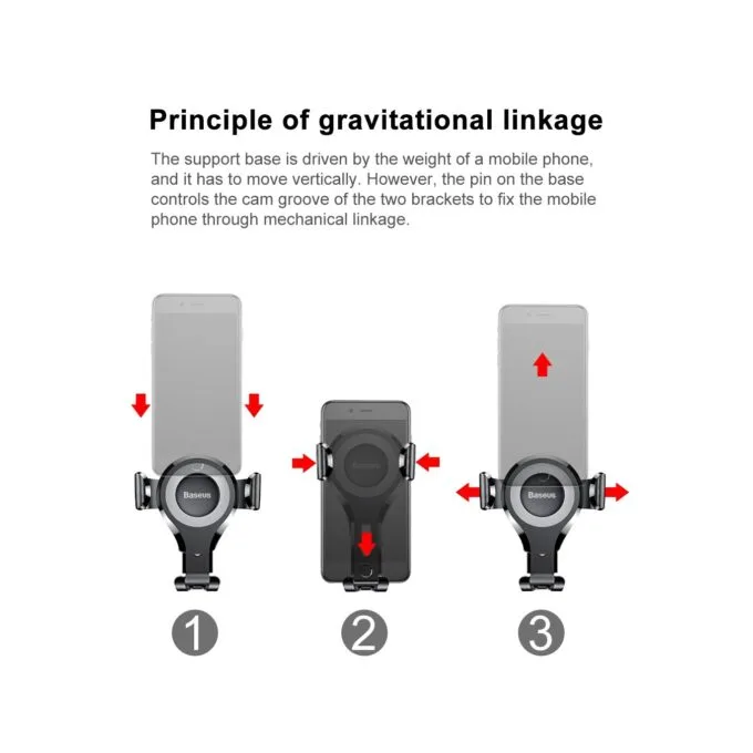 Baseus Osculum Type Gravity Dashboard Car Mount - SUYL-XP0S - Osculum Type Gravity Dashboard Car Mount Black — image 9