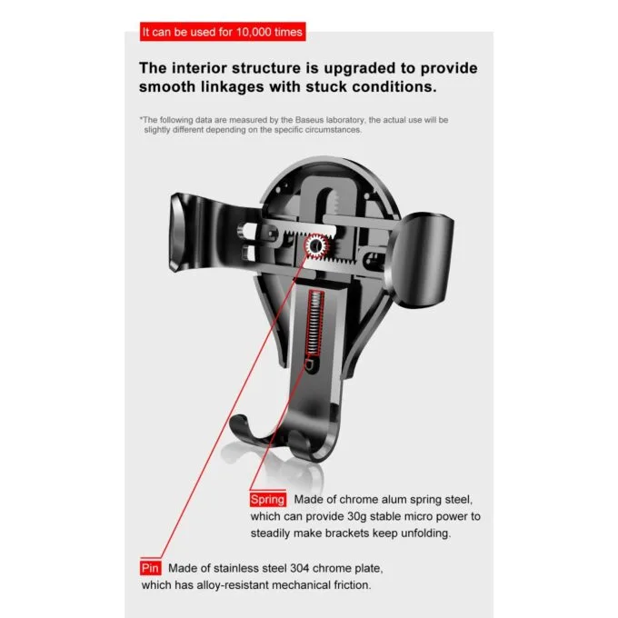Baseus Osculum Type Gravity Dashboard Car Mount - SUYL-XP0S - Osculum Type Gravity Dashboard Car Mount Black — image 10