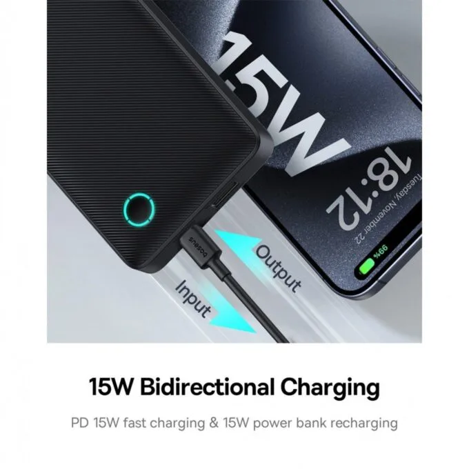 Baseus Powerbank - 15W 10000mAh Airpow Lite White — image 3