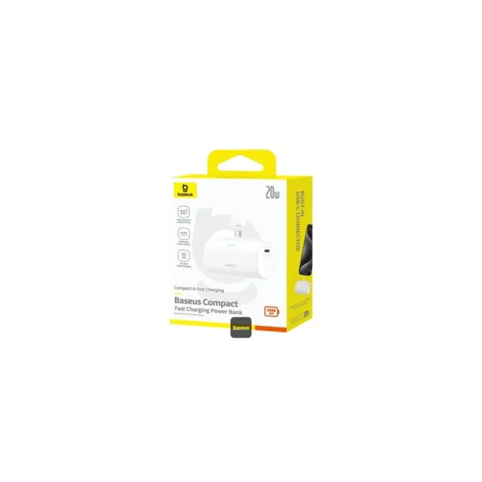 Baseus Powerbank - 20W 5000mAh Plug-In USB-C 20W White — image 11