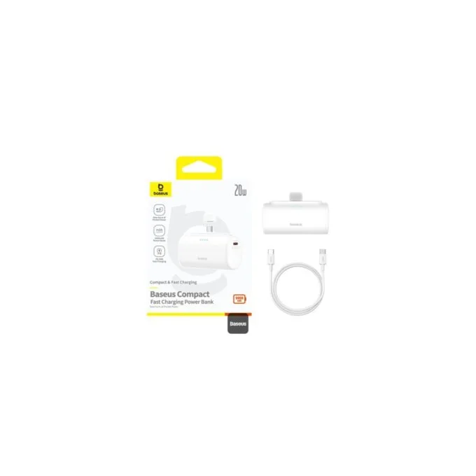 Baseus Powerbank - 20W 5000mAh Plug-In USB-C 20W White — image 10