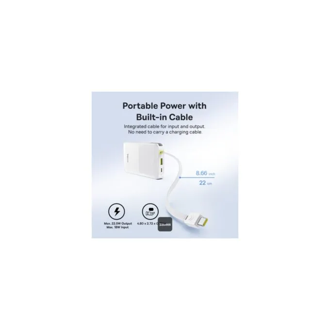 Baseus Powerbank 22.5W 20000mAh + Display EnerFill Bipow2 Pro White - FC51 - EnerFill Bipow2 Pro White — image 2