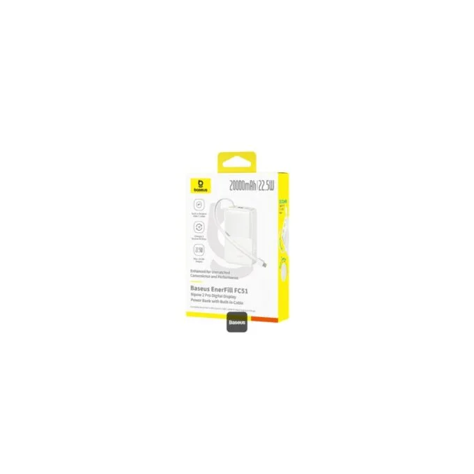 Baseus Powerbank 22.5W 20000mAh + Display EnerFill Bipow2 Pro White - FC51 - EnerFill Bipow2 Pro White — image 10