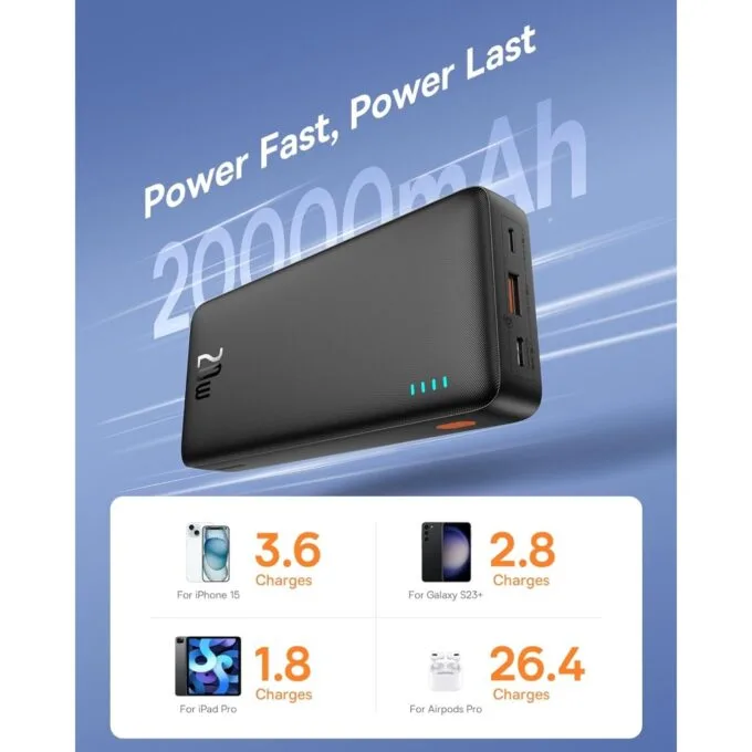 Baseus Powerbank - Airpow - 20W 20000mAh Black — image 5