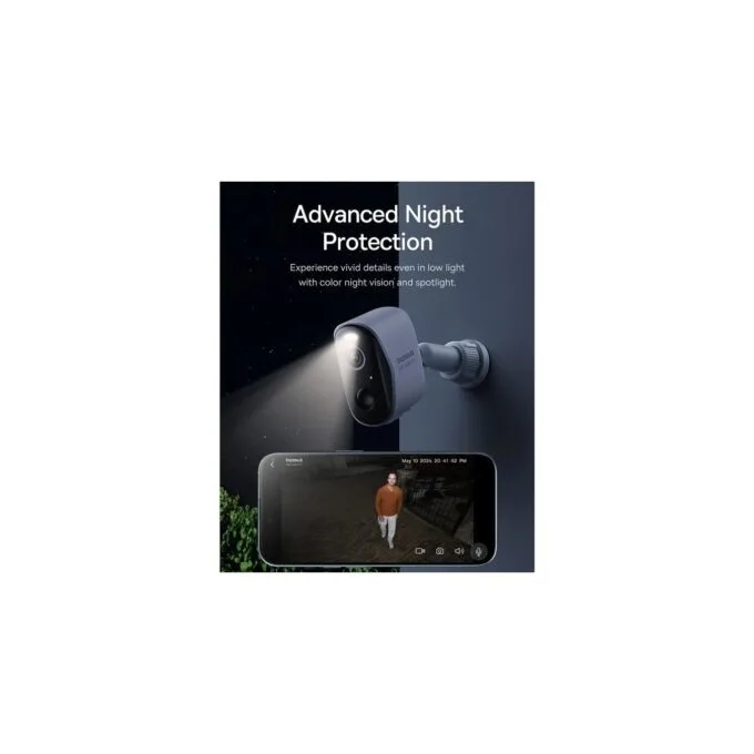 Baseus Security Outdoor Camera - N1 Plus - 2K Full Color White(Add On) — image 5