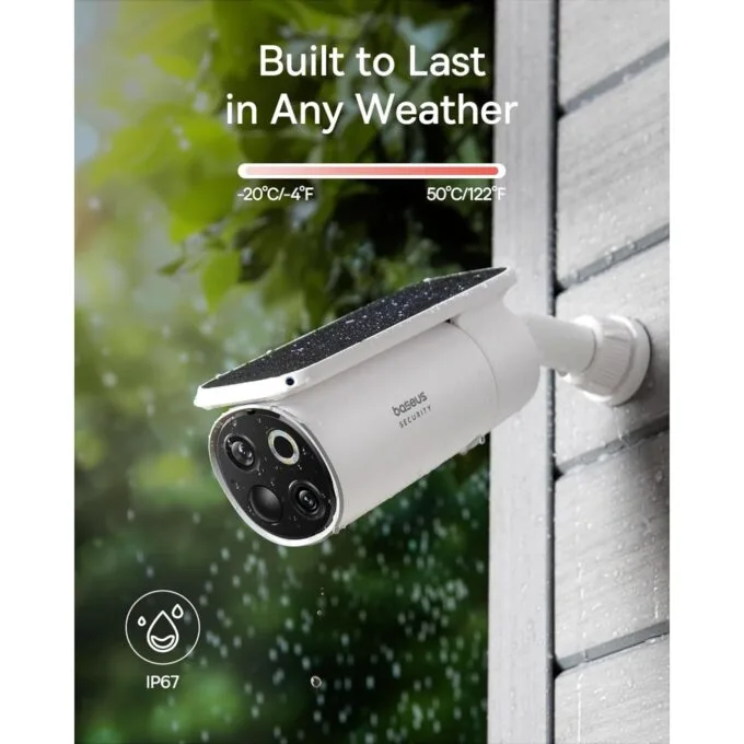 Baseus Security - S1 Pro - Outdoor Self Rotating Solar 3K 2-Cam Kit White — image 2