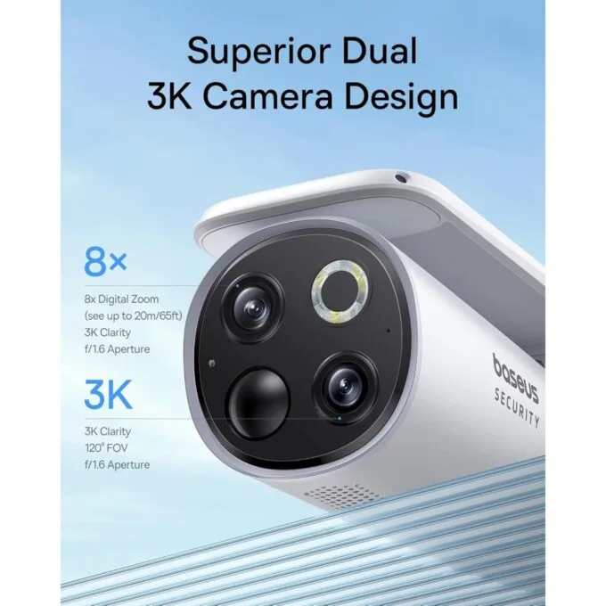Baseus Security - S1 Pro - Outdoor Self Rotating Solar 3K 2-Cam Kit White — image 6