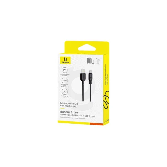 Baseus Silky Series USB-C to USB-A 1.0m 100W Cable - Black — image 5